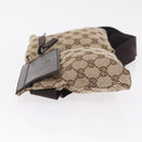GUCCI GG Canvas Waist Bag Beige Silver 28566 Auth RV064A-6