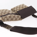 GUCCI GG Canvas Waist Bag Beige Silver 28566 Auth RV064A-7