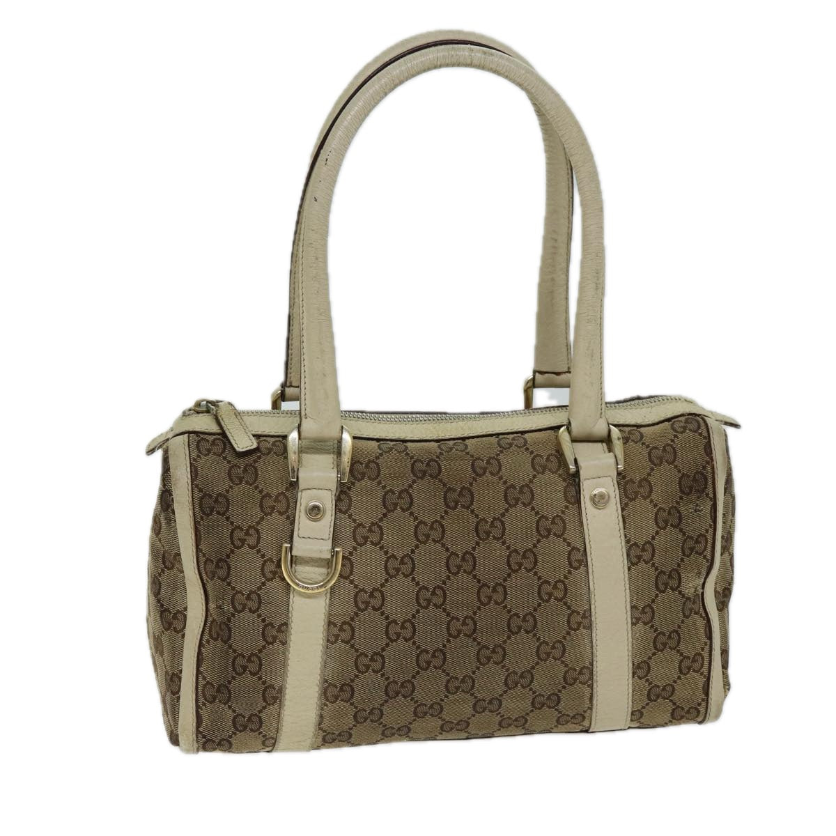 GUCCI GG Canvas Hand Bag Beige 130942 Auth S1577