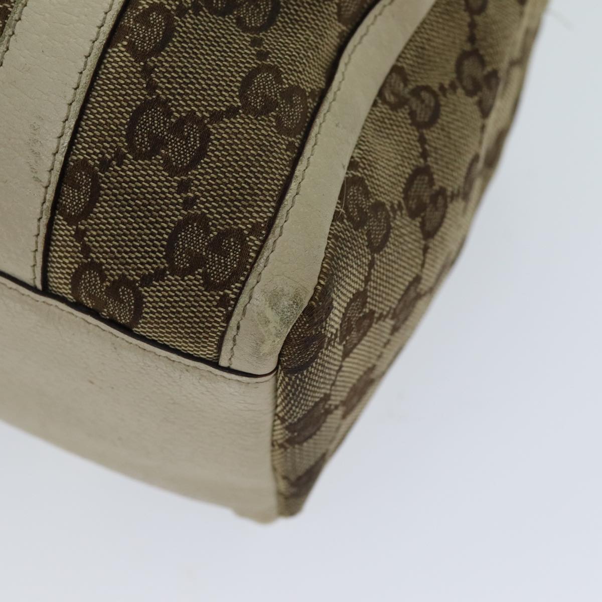 GUCCI GG Canvas Hand Bag Beige 130942 Auth S1577