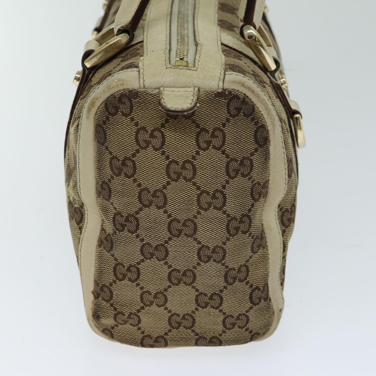 GUCCI GG Canvas Hand Bag Beige 130942 Auth S1577