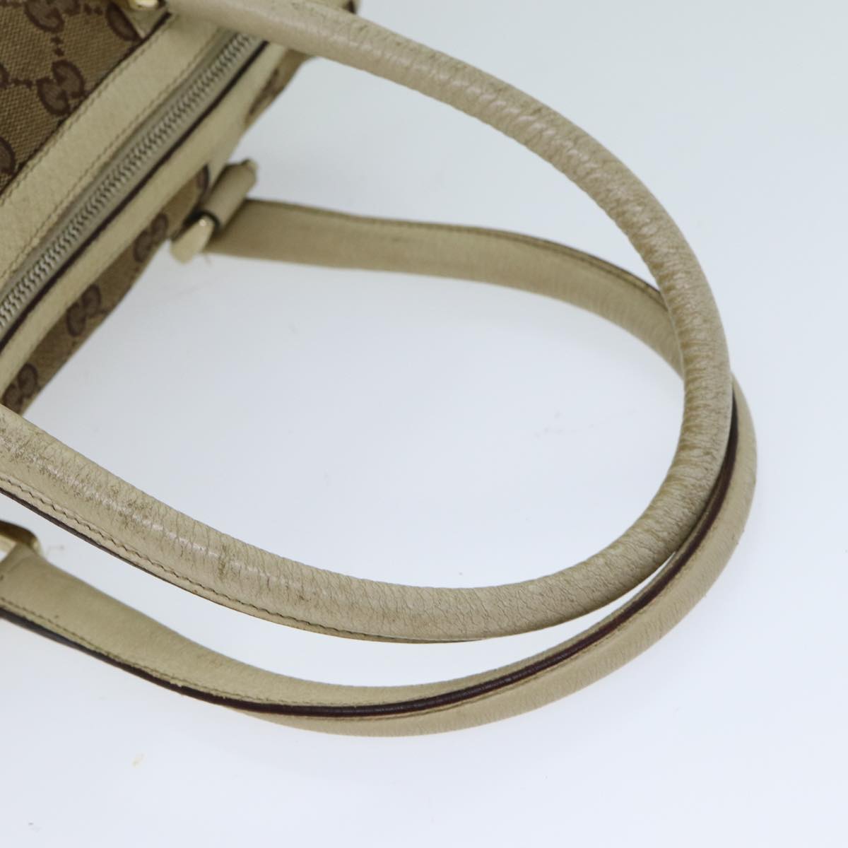 GUCCI GG Canvas Hand Bag Beige 130942 Auth S1577