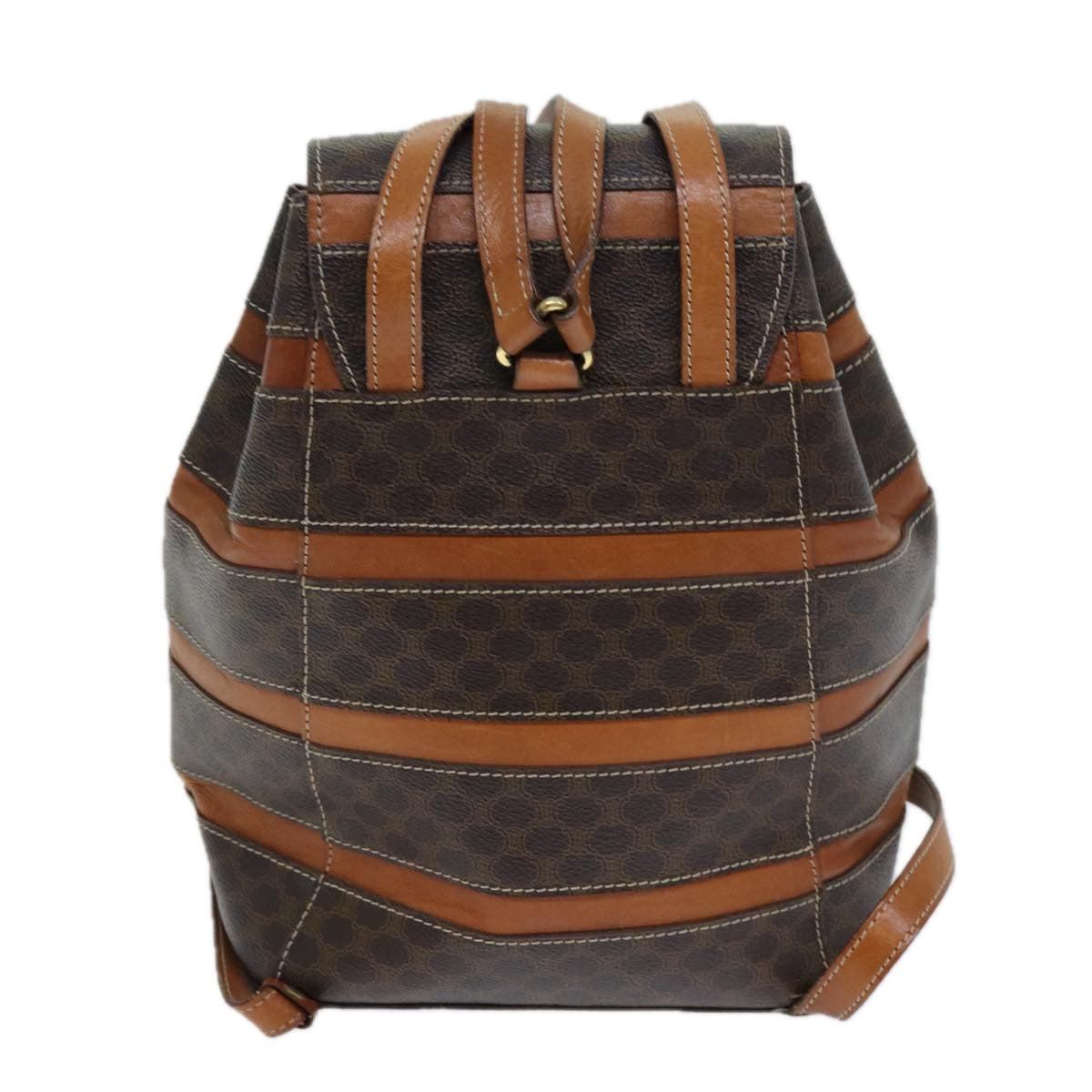 CELINE Macadam Canvas Backpack PVC Brown Auth S1578 - 0