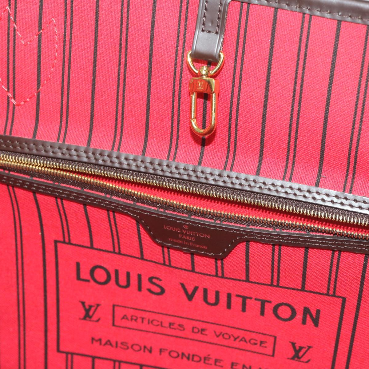 LOUIS VUITTON Damier Ebene Neverfull MM Tote Bag N51105 LV Auth S783