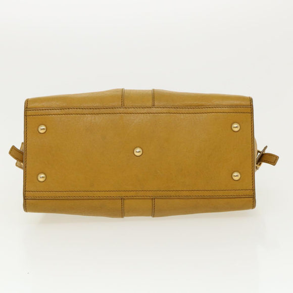 SAINT LAURENT Hand Bag Leather 2way Yellow Auth am1348s