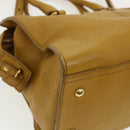 SAINT LAURENT Hand Bag Leather 2way Yellow Auth am1348s-13