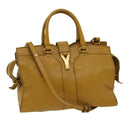 SAINT LAURENT Hand Bag Leather 2way Yellow Auth am1348s-1