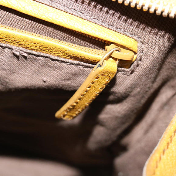 SAINT LAURENT Hand Bag Leather 2way Yellow Auth am1348s