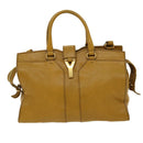 SAINT LAURENT Hand Bag Leather 2way Yellow Auth am1348s-2