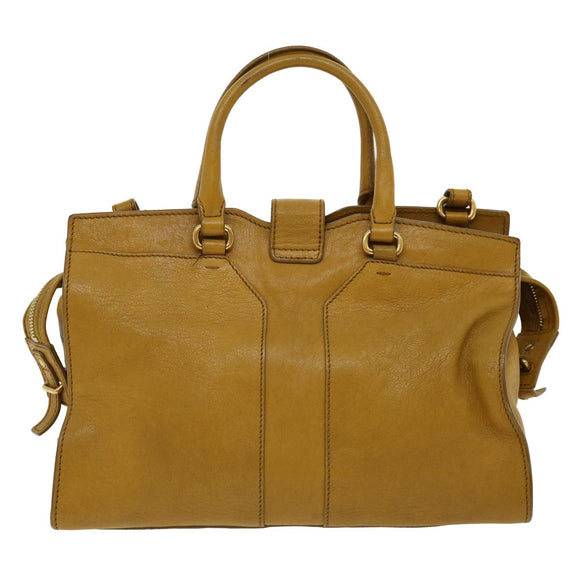 SAINT LAURENT Hand Bag Leather 2way Yellow Auth am1348s