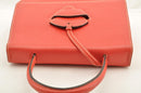 LOEWE Hand Bag Leather 2way Red Auth am2234s-19
