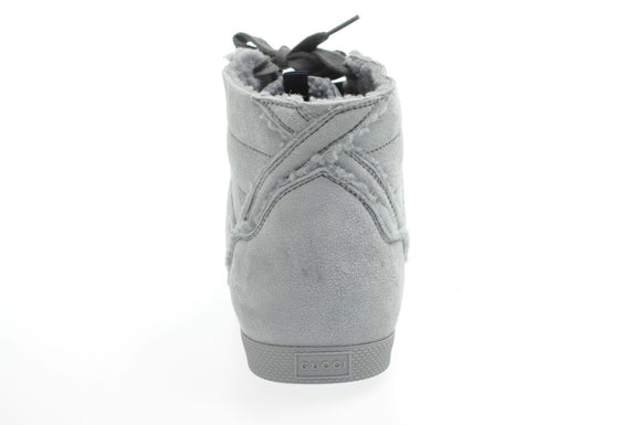 GUCCI Sherry Line shoes Suede 5 1/2 Red Navy Auth am2614sV