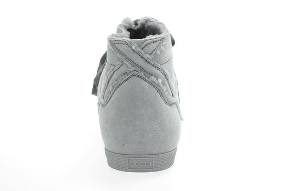 GUCCI Sherry Line shoes Suede 5 1/2 Red Navy Auth am2614sV