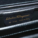 Salvatore Ferragamo Gancini Hand Bag Leather 2way Black Auth am319s-15