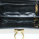 Salvatore Ferragamo Gancini Hand Bag Leather 2way Black Auth am319s-16