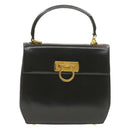 Salvatore Ferragamo Gancini Hand Bag Leather 2way Black Auth am319s-2