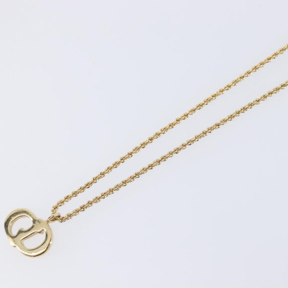 Christian Dior Necklace Metal Gold Tone Auth SK144