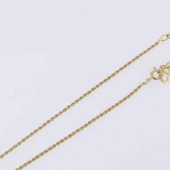Christian Dior Necklace Metal Gold Tone Auth SK144