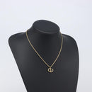 Christian Dior Necklace Metal Gold Tone Auth SK144-14