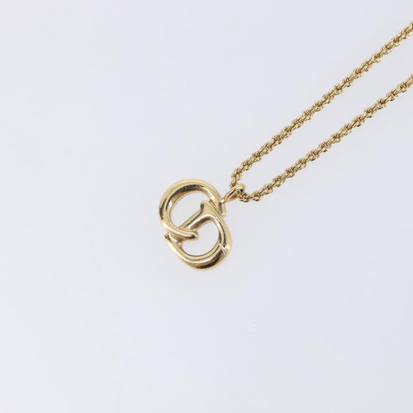 Christian Dior Necklace Metal Gold Tone Auth SK144