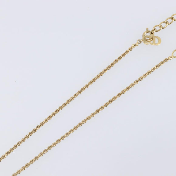 Christian Dior Necklace Metal Gold Tone Auth SK144