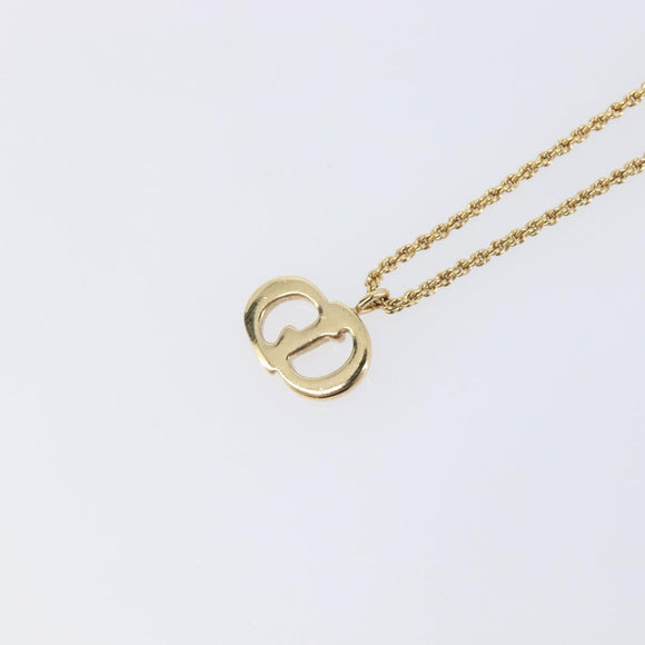Christian Dior Necklace Metal Gold Tone Auth SK144