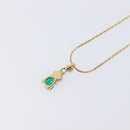 Christian Dior Rhinestone Necklace Metal Gold Tone Green Auth SK146V-10