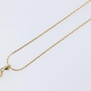 Christian Dior Rhinestone Necklace Metal Gold Tone Green Auth SK146V-11