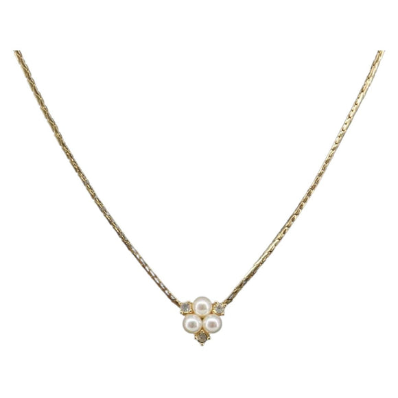 Christian Dior Necklace Metal Gold Tone Auth SK147V