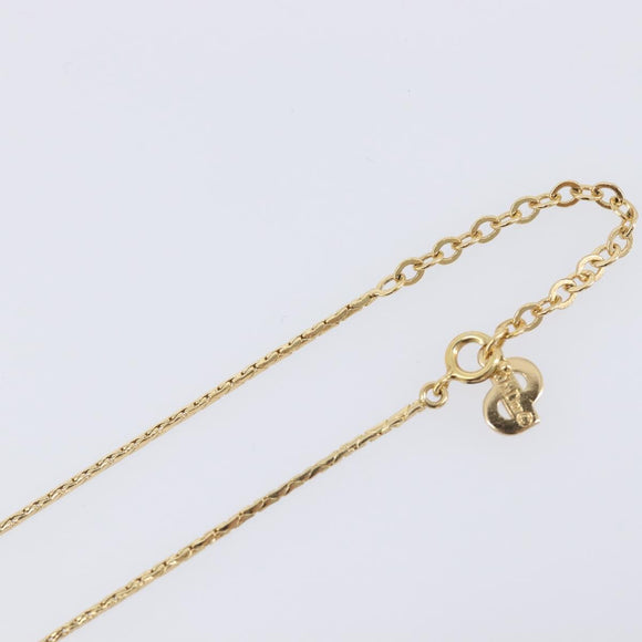 Christian Dior Necklace Metal Gold Tone Auth SK147V