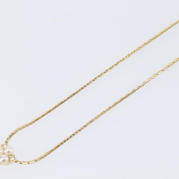 Christian Dior Necklace Metal Gold Tone Auth SK147V