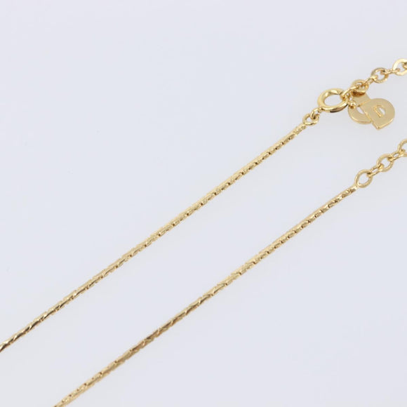 Christian Dior Necklace Metal Gold Tone Auth SK147V