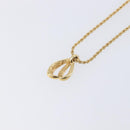 Christian Dior Teardrop Necklace Metal Gold Tone Auth SK149V-11