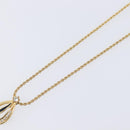 Christian Dior Teardrop Necklace Metal Gold Tone Auth SK149V-4