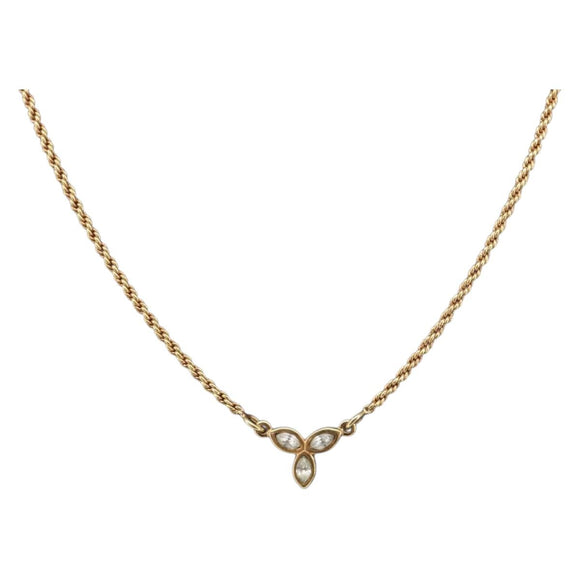Christian Dior Necklace Metal Gold Tone Auth SK153