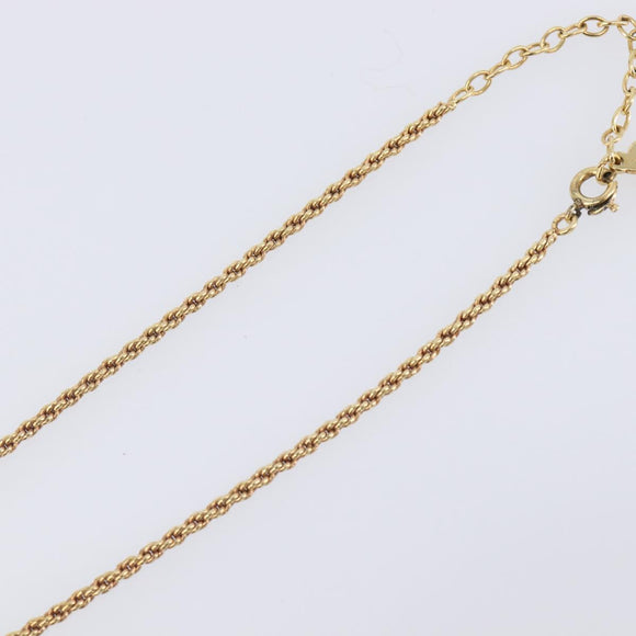 Christian Dior Necklace Metal Gold Tone Auth SK153