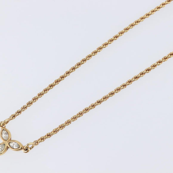Christian Dior Necklace Metal Gold Tone Auth SK153