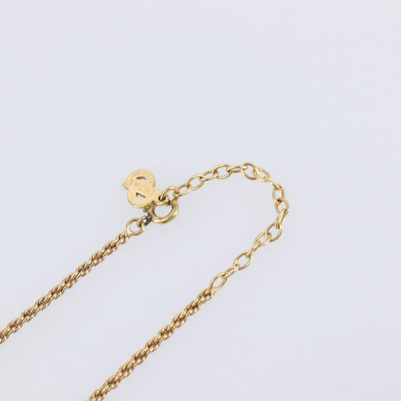 Christian Dior Necklace Metal Gold Tone Auth SK153