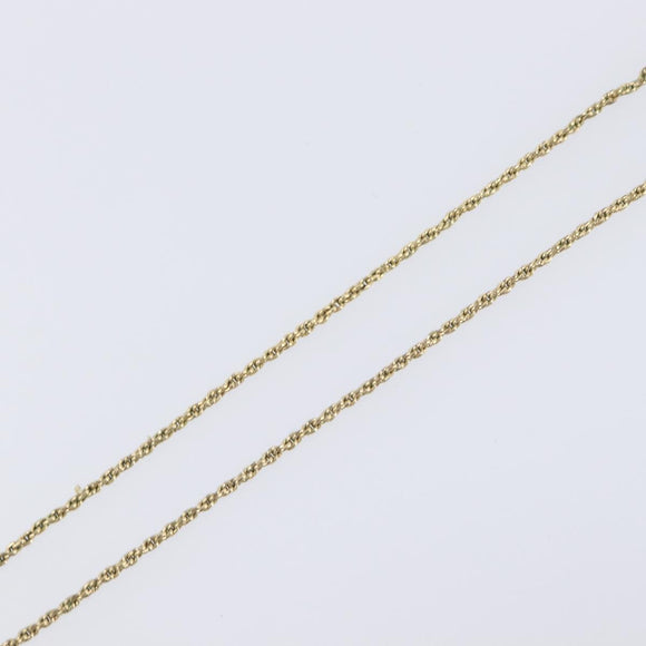 Christian Dior CD Logo Circle Necklace Metal Gold Tone Auth SK156