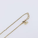 Christian Dior CD Logo Circle Necklace Metal Gold Tone Auth SK156-12