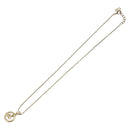 Christian Dior CD Logo Circle Necklace Metal Gold Tone Auth SK156-2