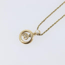 Christian Dior CD Logo Circle Necklace Metal Gold Tone Auth SK156-3