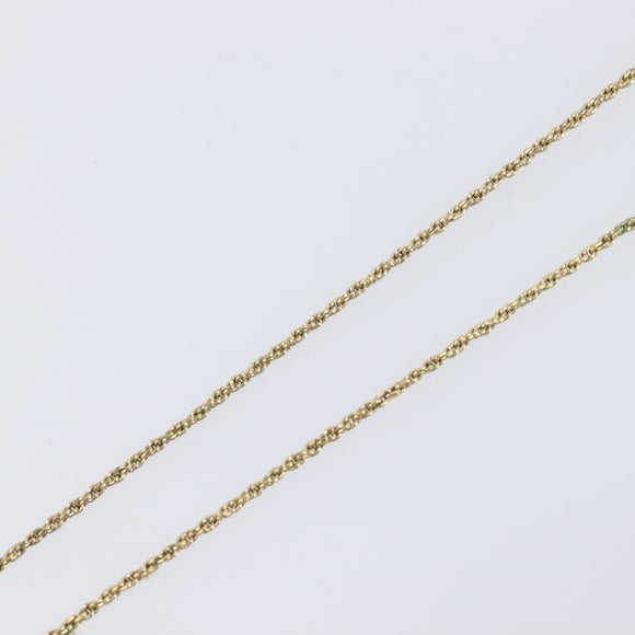 Christian Dior CD Logo Circle Necklace Metal Gold Tone Auth SK156