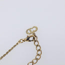 Christian Dior CD Logo Circle Necklace Metal Gold Tone Auth SK156-7