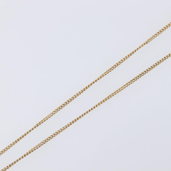 Christian Dior CD Logo Circle 2P Stone Necklace Metal Gold Tone Auth SK162