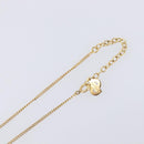 Christian Dior CD Logo Circle 2P Stone Necklace Metal Gold Tone Auth SK162-15
