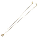 Christian Dior CD Logo Circle 2P Stone Necklace Metal Gold Tone Auth SK162-2