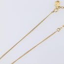 Christian Dior CD Logo Circle 2P Stone Necklace Metal Gold Tone Auth SK162-7
