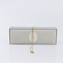 Christian Dior Logo Rhinestone Heart Necklace Metal Gold Tone Auth SK164-14