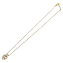 Christian Dior Logo Rhinestone Heart Necklace Metal Gold Tone Auth SK164-2